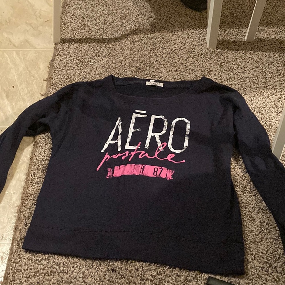 Navy blue long sleeve shirt